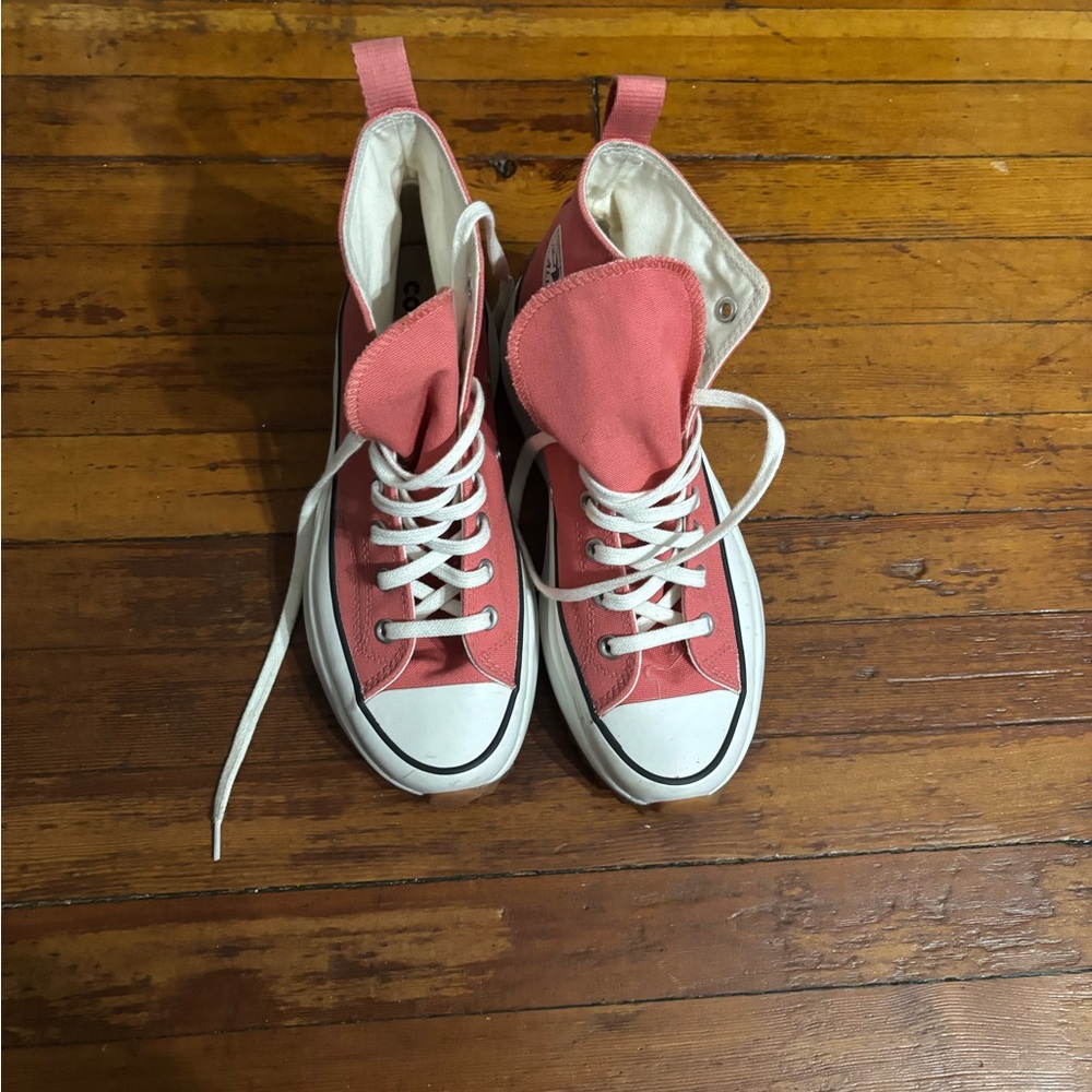 Converse White and Brown Sole Sneakers